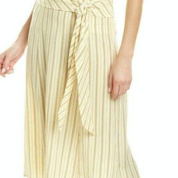 Rag & Bone Felix Stripe Silk Skirt Yellow size 12 - Picture 4 of 8